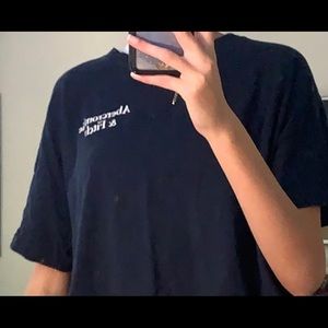 Abercrombie and Fitch cropped logo tee size M